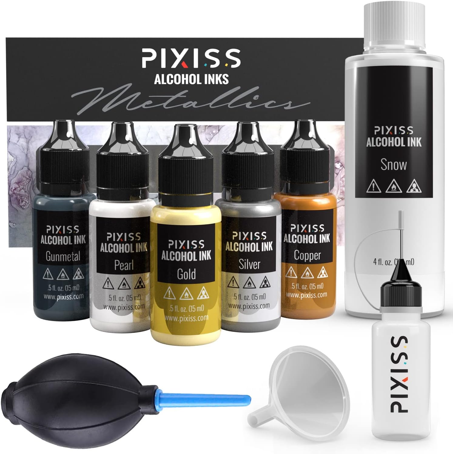 Pixiss Metallic Alcohol Ink 4 oz. - Silver