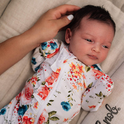 FRENCH FLORAL FOOTED JAMMIES by Milk Snob