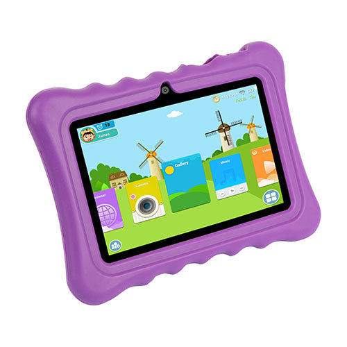 Shock-resistant Silicone Snap-on Case with Stand for 7” Tablets - Purple by VYSN