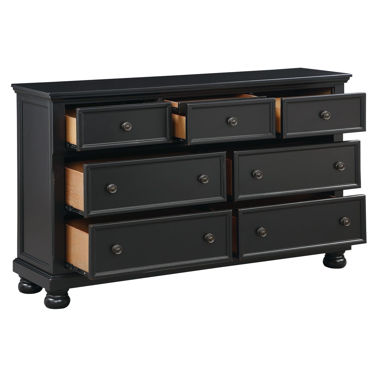 Transitional Black Dresser of 7 Drawers and Jewelry Tray by Blak Hom