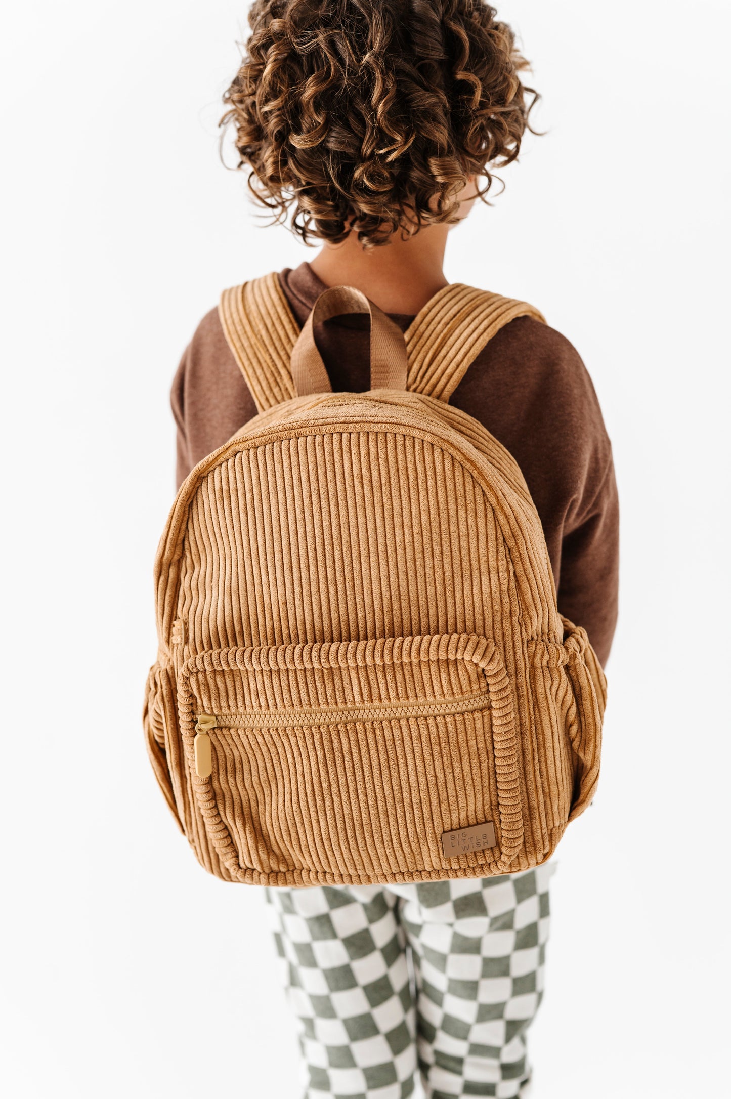 The Play Date Mini Corduroy Backpack- Camel by Big Little Wish