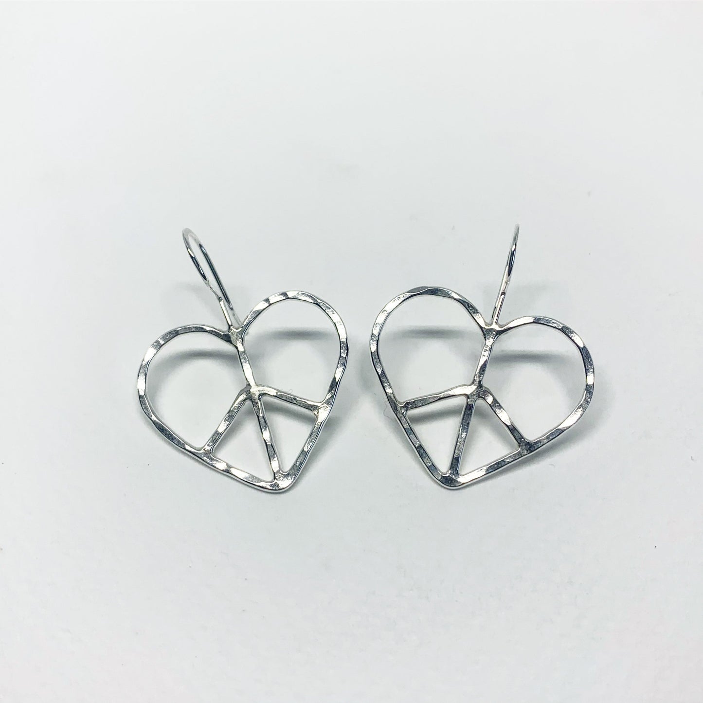 Heart Shaped Peace Sign Earrings by Jennifer Cervelli Jewelry