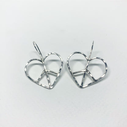 Heart Shaped Peace Sign Earrings by Jennifer Cervelli Jewelry