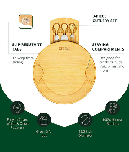 Round Cheese Board by Royal Craft Wood