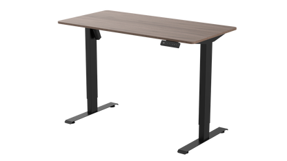 Height Adjustable Electric Standing Desk, 47 x 24 Inches Sit Stand up Desk, Home Office Desk with Whole-Piece Desktop, Walnut table top/Black Frame