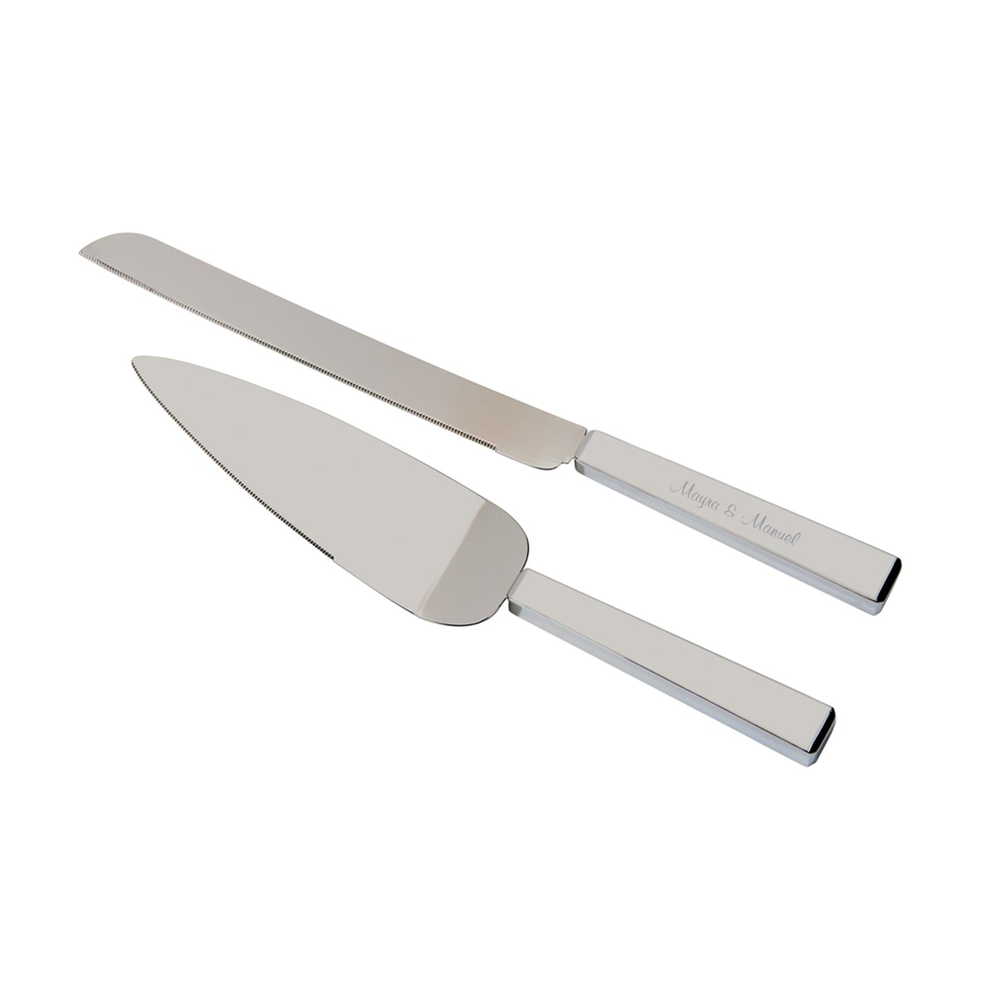 White Enamel Cake Knife & Server Set by Creative Gifts