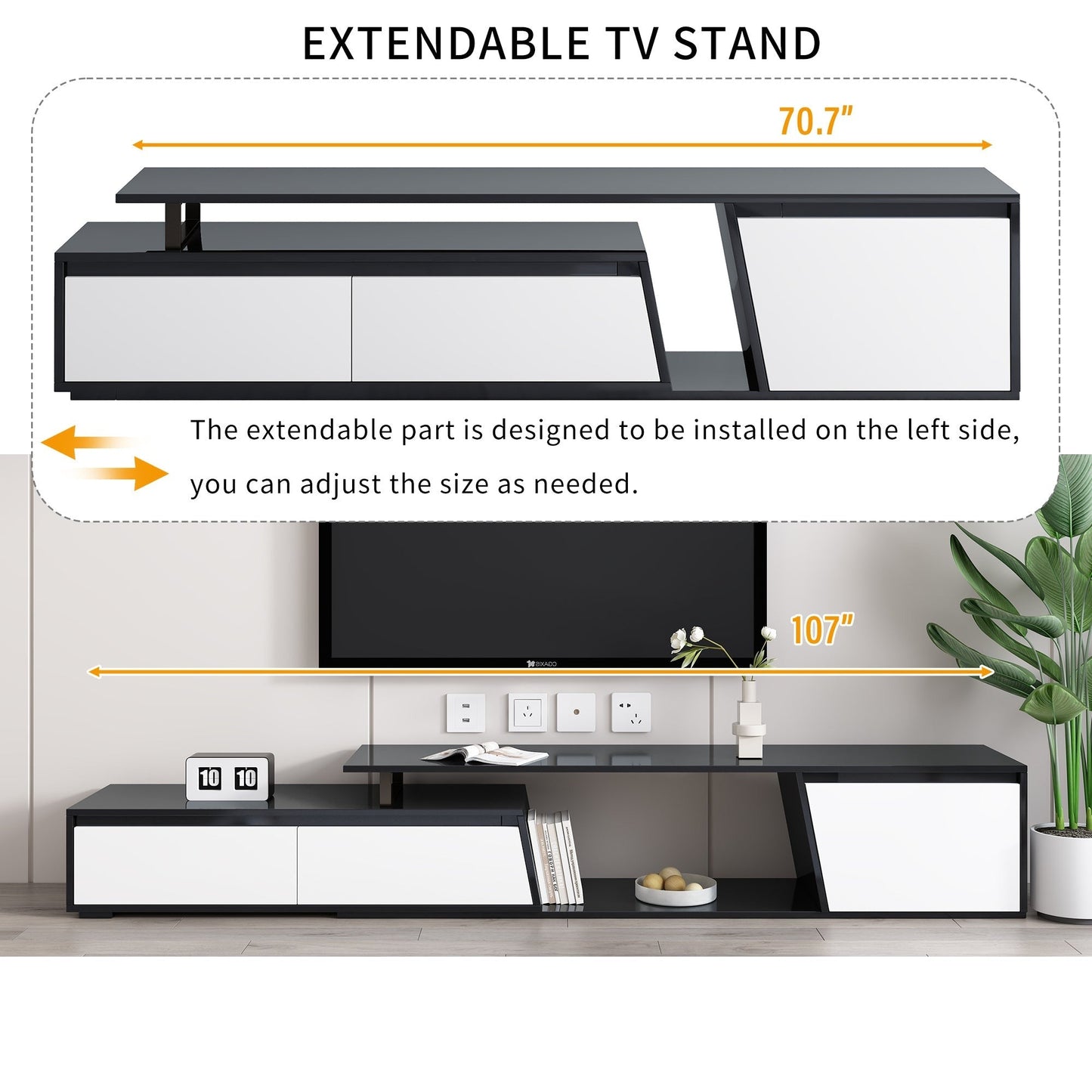 Modern Minimalist Extendable TV Stand by Blak Hom