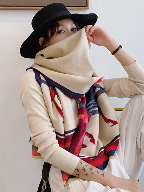 Personality Warm Cartoon Print Shawl&Scarf by migunica