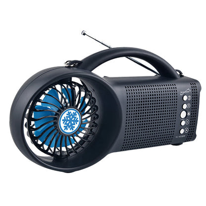 Solar Power Bluetooth Speaker with FM Radio / LED Torch Light / Fan (SC-1073ERF) by Jupiter Gear