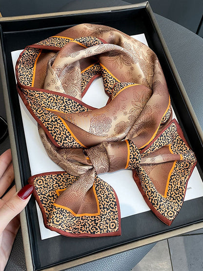 Urban Leopard Printed Silk Imitation Scarf by migunica