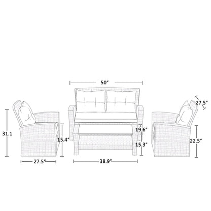 Set Of 4 Piece Outdoor Patio Furniture by Blak Hom