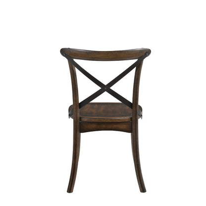 ACME Kaelyn Side Chair (Set-2) in Dark Oak & Black 73032