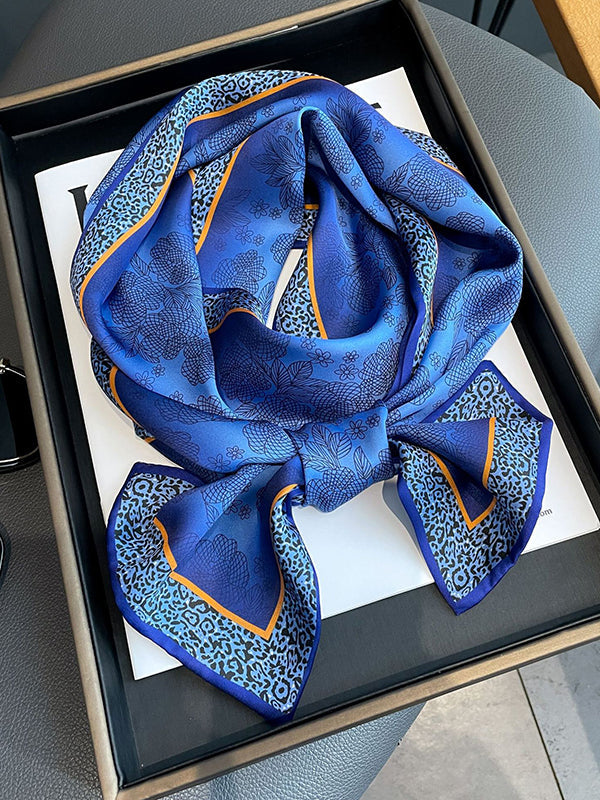 Urban Leopard Printed Silk Imitation Scarf by migunica