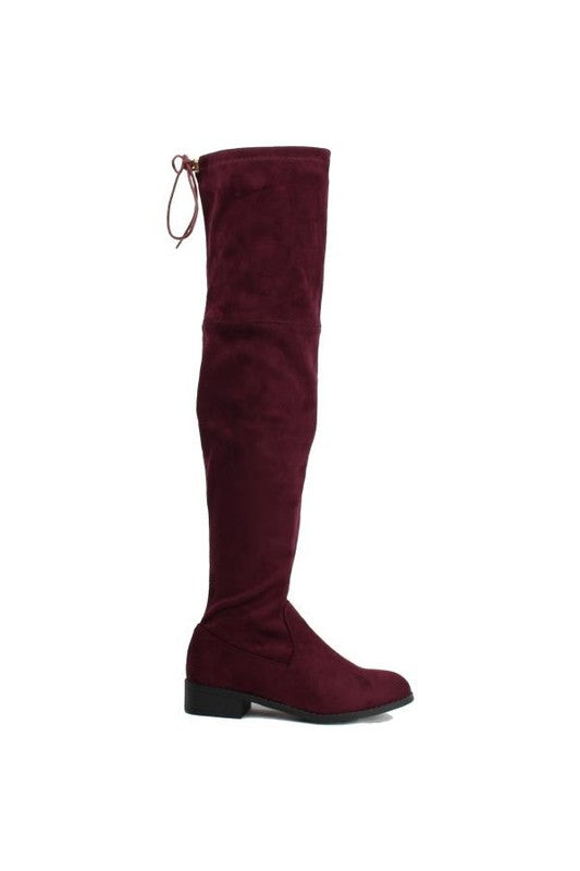 Women Over the Knee Low Heel Suede Boot