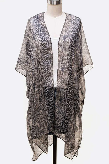 Python Printed Kimono Cardigan