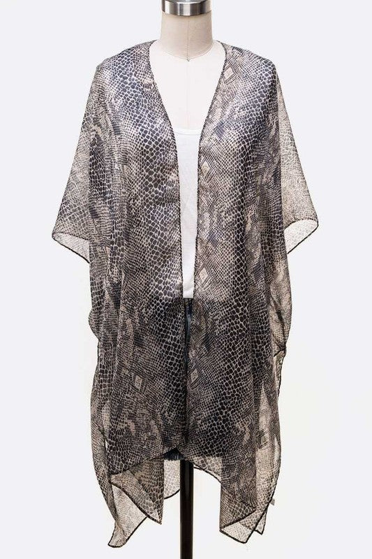 Python Printed Kimono Cardigan