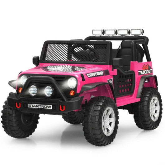 12V Kids Remote Control Electric Ride On Truck Car with Lights and Music-Pink by VYSN