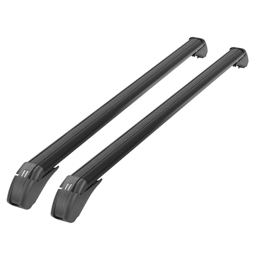 2PCS Universal 110cm/43-inch Car Roof Rack Cross Bar w/ Anti-Theft Lock Adjustable Window Frame for bike kayak cargo luggage - Black by VYSN