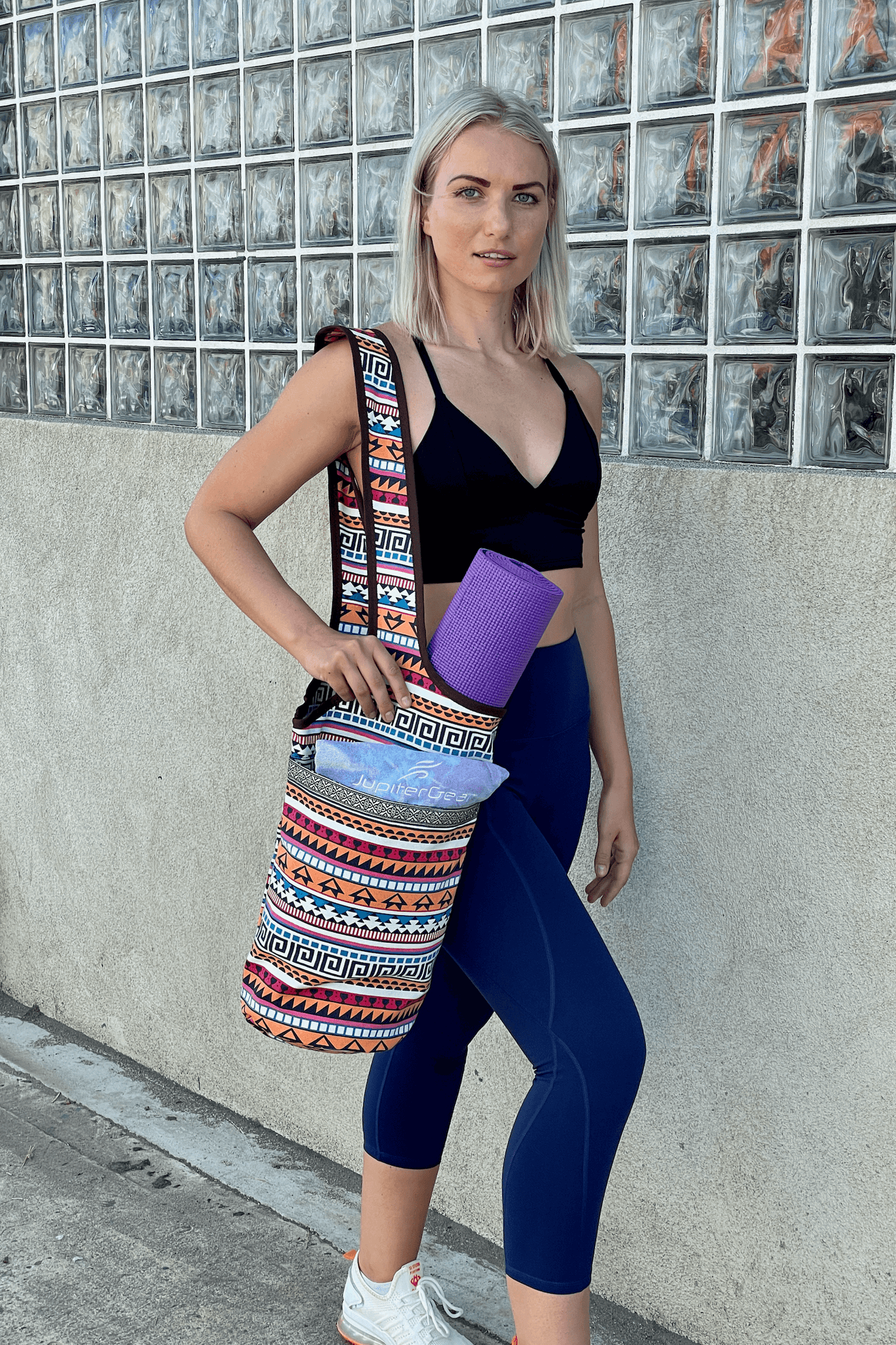 Yoga Mat Carrying Tote Bag with Large Pockets by Jupiter Gear