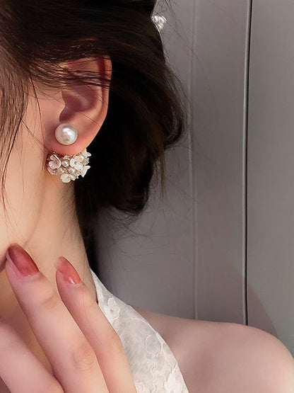 Original Zircon Beads Flower Earrings by migunica