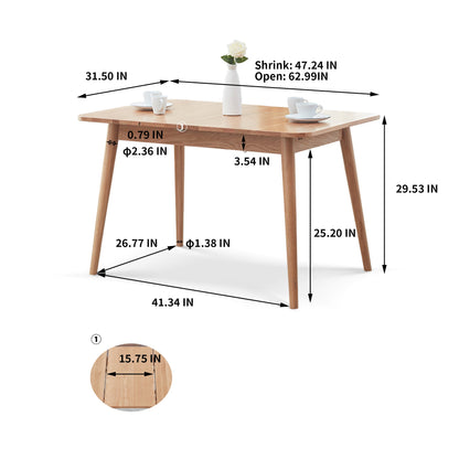 Natural Solid Oak Round Corner Dining Table by Blak Hom