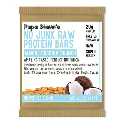 Papa Steve's - 'Almond Coconut Crunch' No Junk Raw Protein Bar (2.5OZ) by The Epicurean Trader