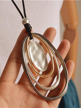 Multilayer Circle Long Necklace by migunica