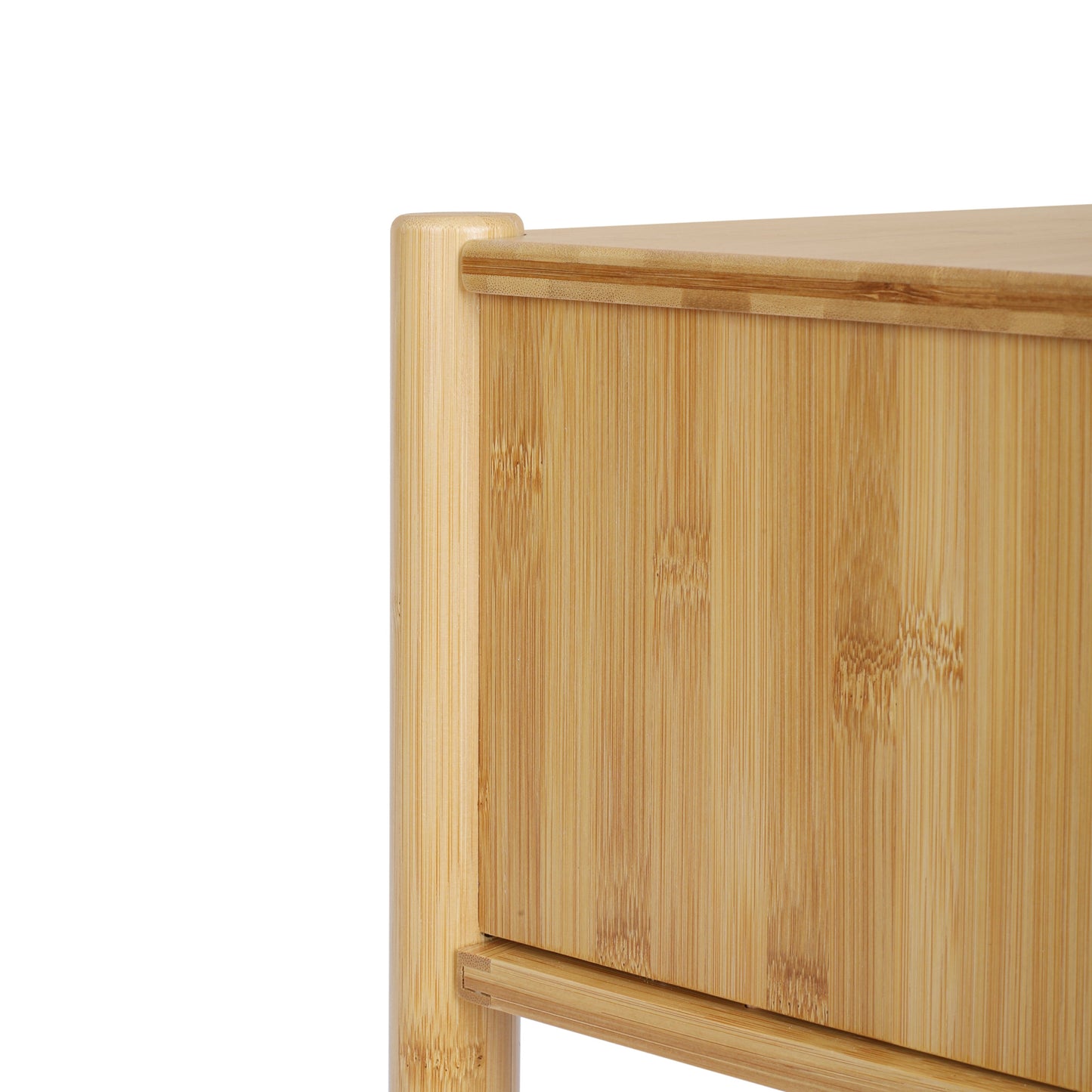 1 Drawer End Table，Bamboo Mid Century Modern Nightstand,Bedside Table Accent End Table Side Table for Bedroom, Living Room, Natural THEGSND LLC