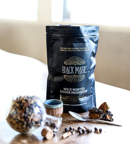 Sustainably Wild Harvested Chaga Mushroom Tea by Black Magic Alchemy