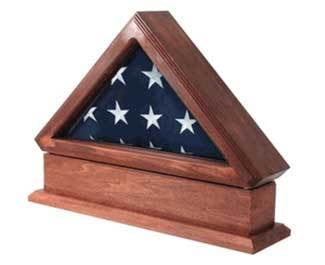 Veteran Memorial Flag Display Case, Wood made by The Military Gift Store