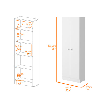 Storage Cabinet Pipestone, Double Door, White Finish