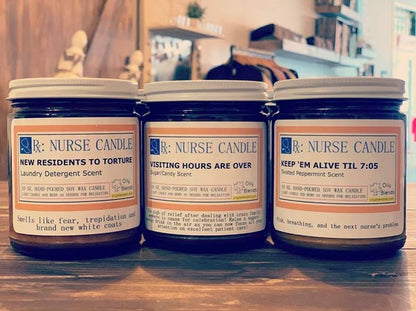 Nurse Candles - 50 Hour Burn Time Soy Wax Candles