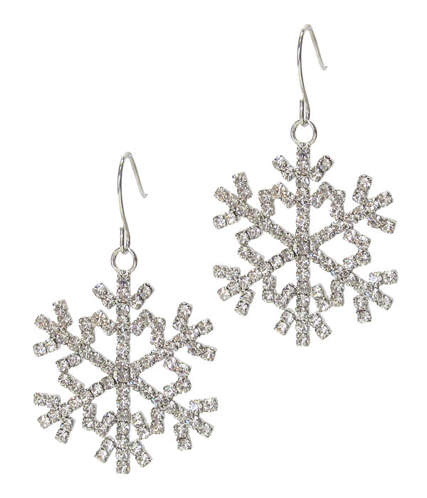 Snowflake Dangle Crystal Earrings by Fashion Hut Jewelry