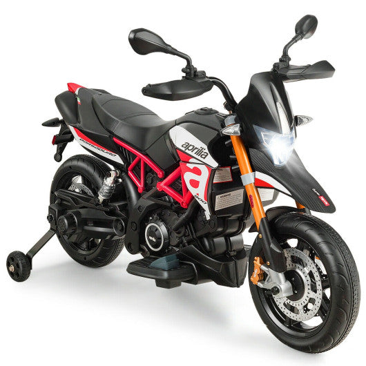 12V Kids Ride-On Motorcycle Aprilia Licensed with Sounds and Music-Red by VYSN