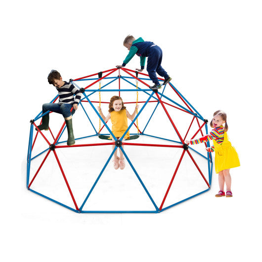 10 Feet Dome Climber with Swing and 800 Lbs Load Capacity-Red by VYSN