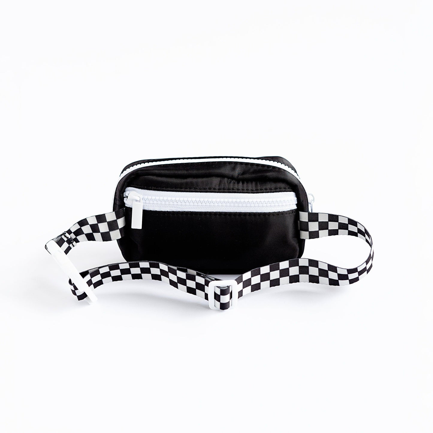 The City Bag- Adult Fanny Bag - Black with Checkered Strap by Big Little Wish