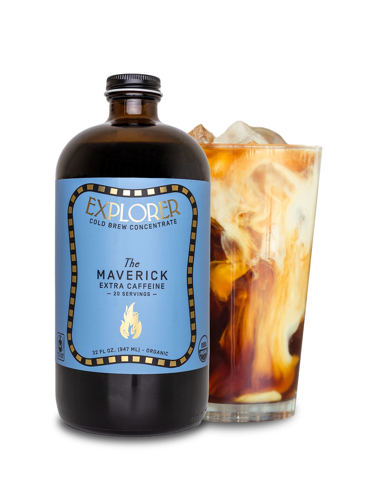 The Maverick Extra Strength Cold Brew Concentrate | 32oz | Makes 20 Cups by Explorer Cold Brew