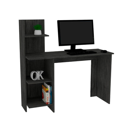 Desk Wichita, Four Shelves, Smokey Oak Finish