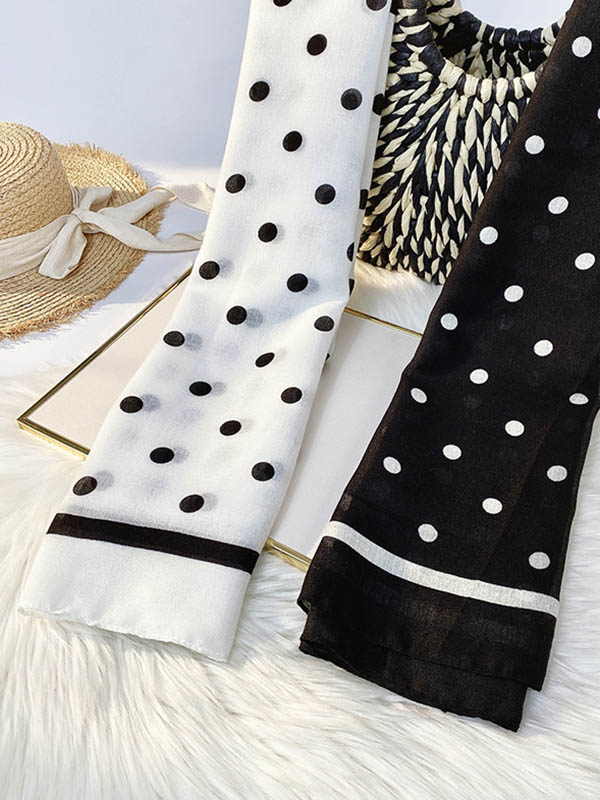 Polka-Dot Ramie Cotton Scarf by migunica