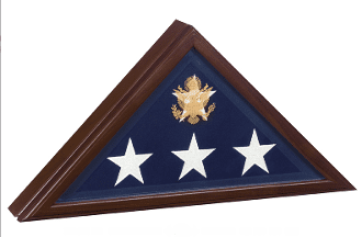 Open Front Flag Display case, For Casket Flag, Cherry Wood With 26” L x 13” H x 4 ¼” D by The Military Gift Store