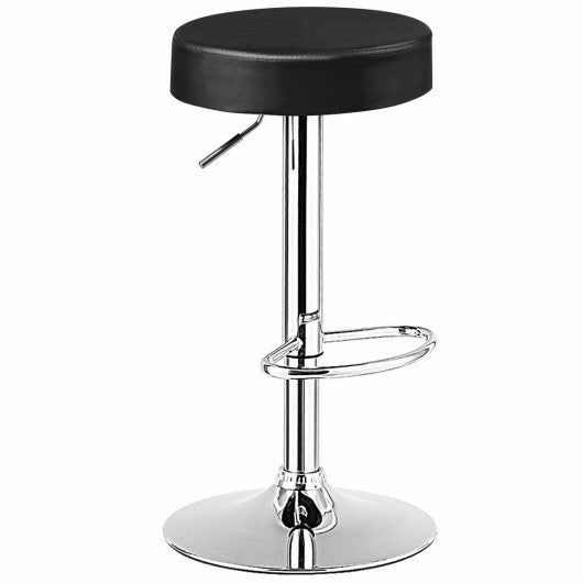 1 PC Round Bar Stool Adjustable Swivel Pub Chair-Black by VYSN