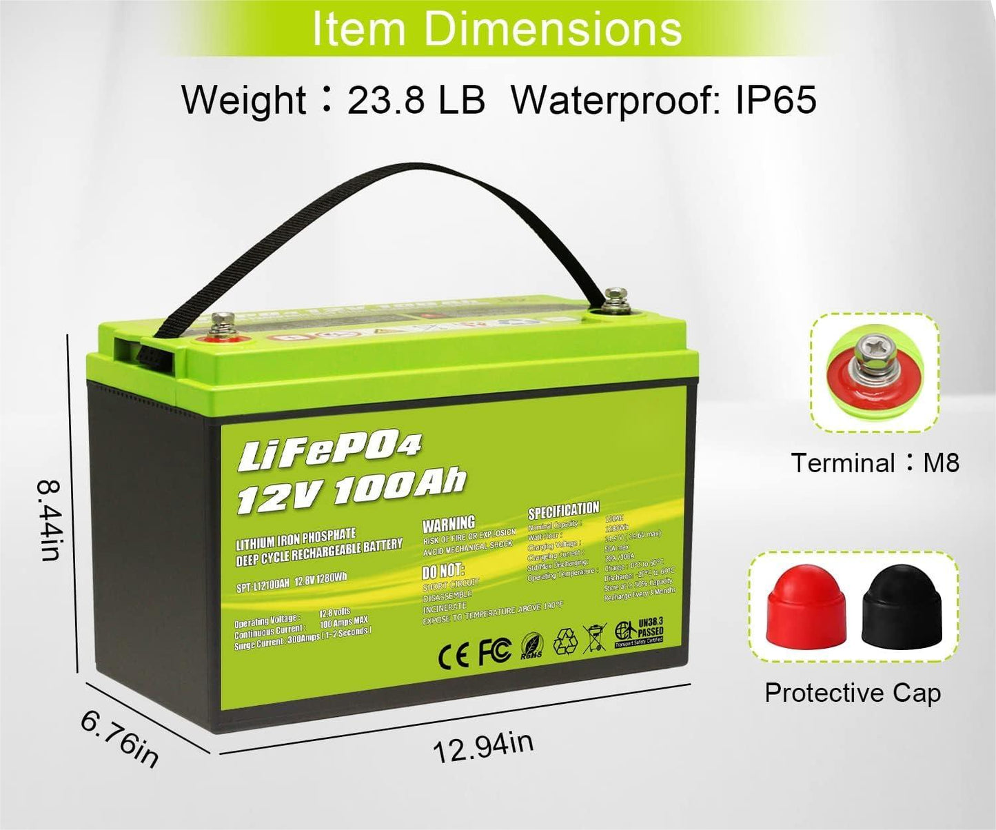 12V 100Ah LiFePO4 Deep Cycle Lithium Battery by ACOPOWER