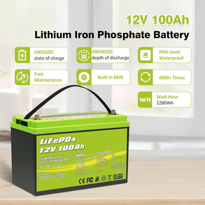 12V 100Ah LiFePO4 Deep Cycle Lithium Battery by ACOPOWER