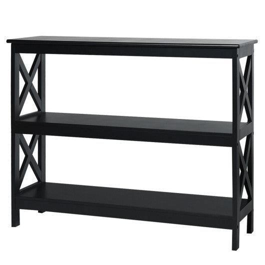 3-Tier Console X-Design Sofa Side Accent Table-Black by VYSN