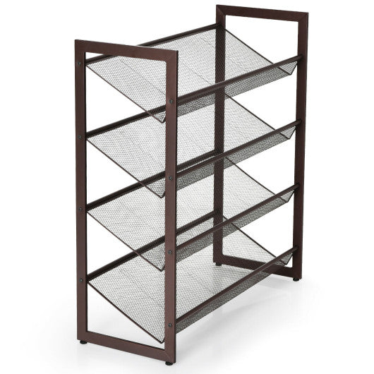 2/3/4 Tiers Flat and Slant Metal Shoe Rack for Entryway Hallway-4-Tier by VYSN