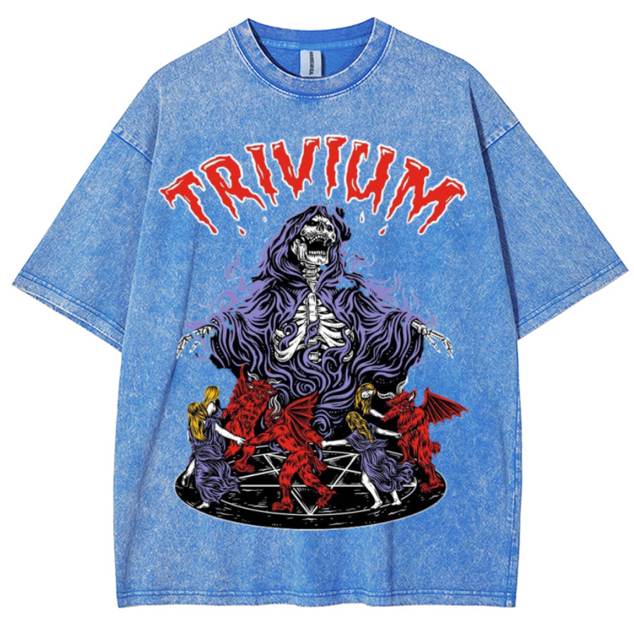 Trivium Unisex Printed Retro Washed Short Sleeved T-Shirt by migunica