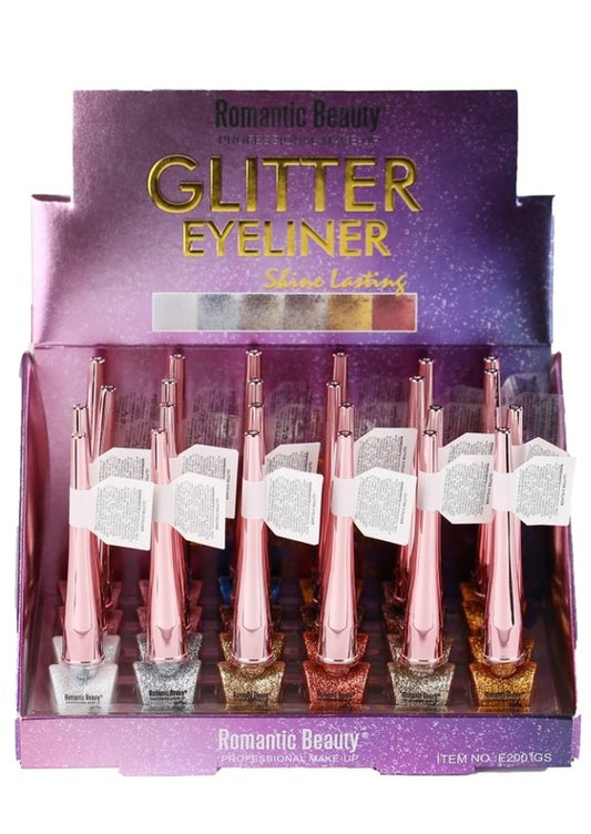 24 Units Liquid Glitter Eyeliner Gold Tone