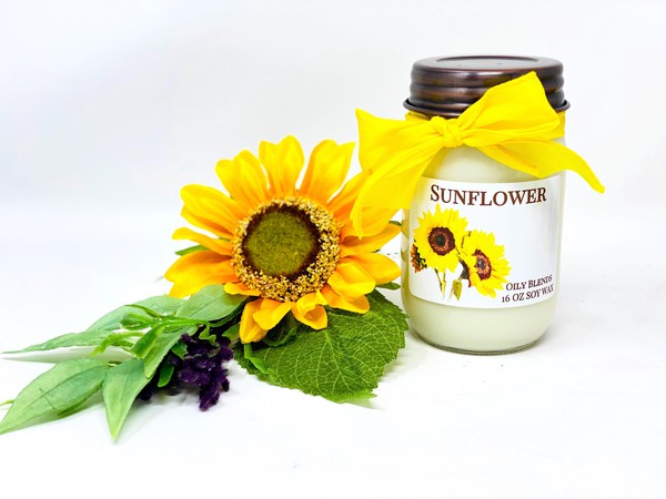 Jumbo Sunflower 100 Hour Burn Time Soy Wax Candle