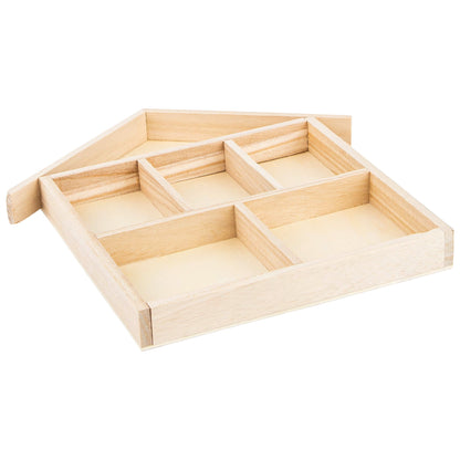 Wooden House Shape Trays 6 Pack by Hammont