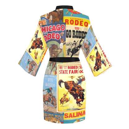 Vintage Rodeo Poster Women's Lounge Kimono Robe by Baha Ranch Western Wear